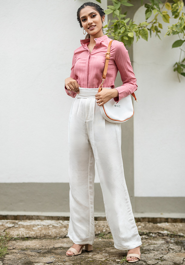 AVERY WHITE PLEATED PANT 